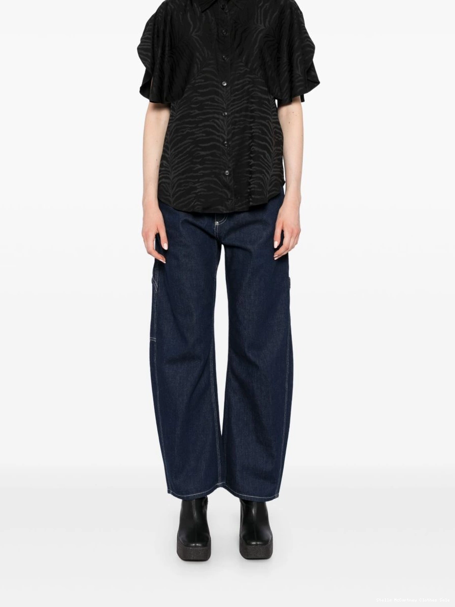 Affordable logo-patch straight-leg jeans Women Stella McCartney 0709
